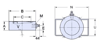 Flachzylinder LZF Abmessungen