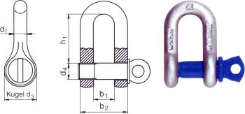 Schäkel, gerade Form