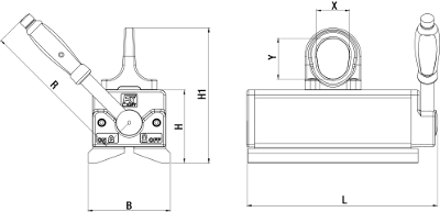 Abmessungen FX-R Universal Permanent Lasthebemagnet