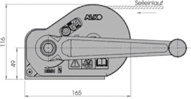 Skizze der Alko Seilwinde 351