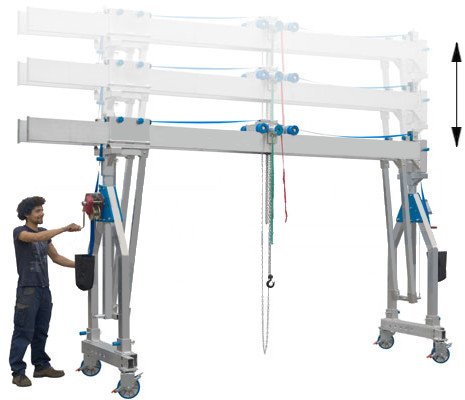 Handseilwinden zur Höhenverstellung der Aluminium Portalkräne