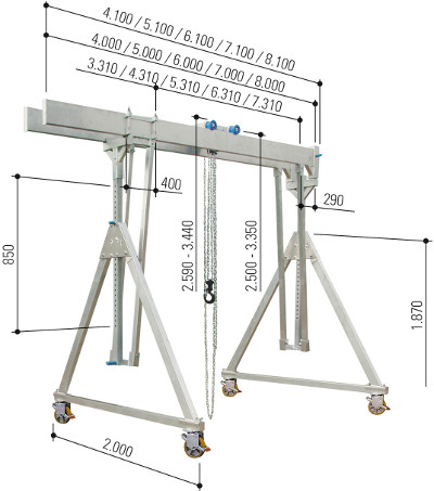 Alu Portalkran mittlere Größe
