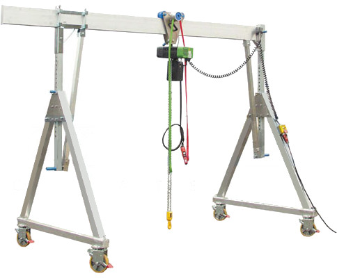 Verkabelung und Stromzuführung bei Aluminium Portalkränen