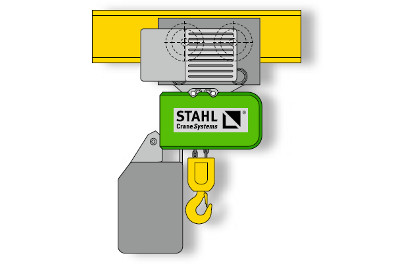 Elektrokettenzug der Fa. Stahl CraneSystems Typ ST mit Elektrofahrwerk in normaler Bauhöhe