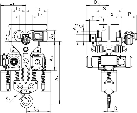 Elektrokettenzug mit Elektrofahrwerk