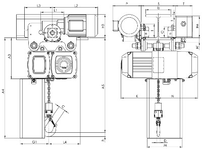 Modell CPV/CPVF, Festverbindung mit Elektrofahrwerk