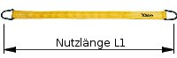 Hebeband zweilagig, beiderseits mit hochfesten Endbeschlägen, Modell HBD-SN