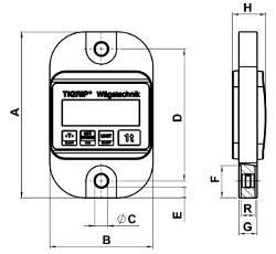 Zugkraftaufnehmers TZL mit Schäkel und Haken
