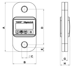 Zugkraftaufnehmers TZL mit Schäkel und Haken