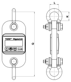 Zugkraftaufnehmers TZL mit Schäkel und Haken